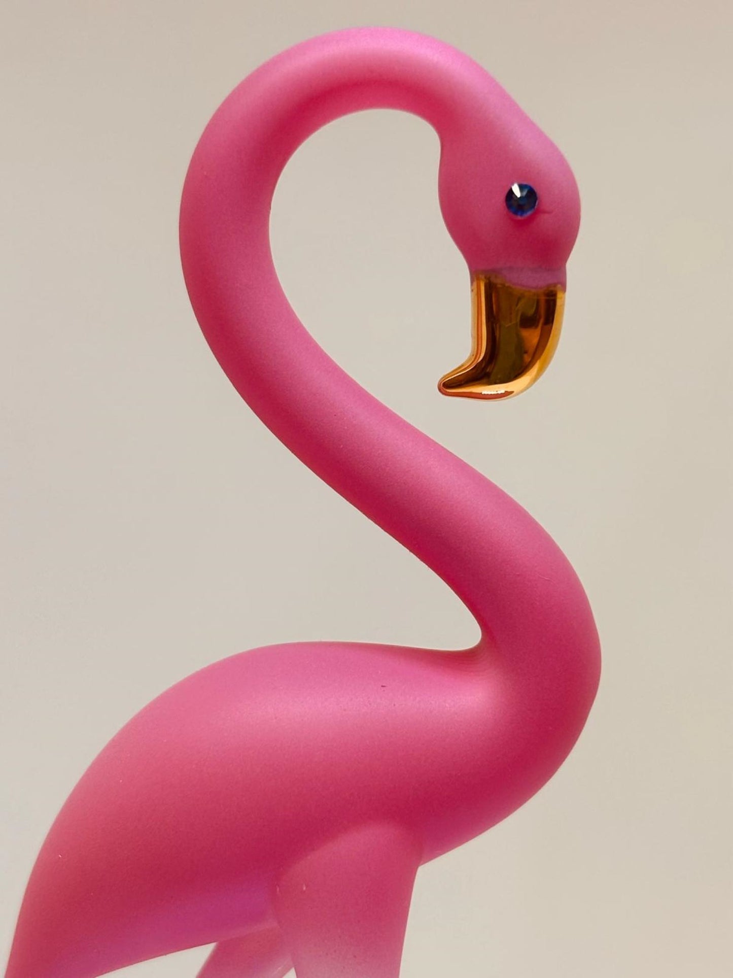 Glass Flamingo Figurine Tropical Bird Decor Coastal Home Accent Beach Theme