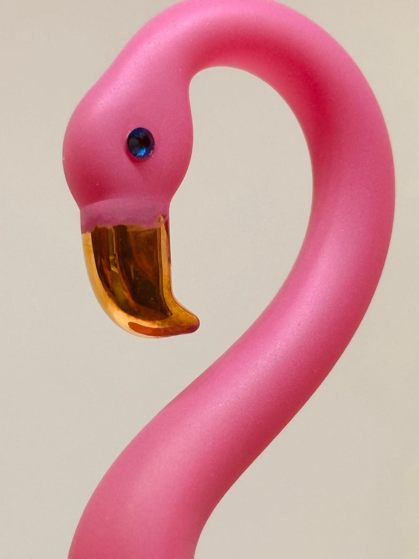 Glass Flamingo Figurine Tropical Bird Decor Coastal Home Accent Beach Theme