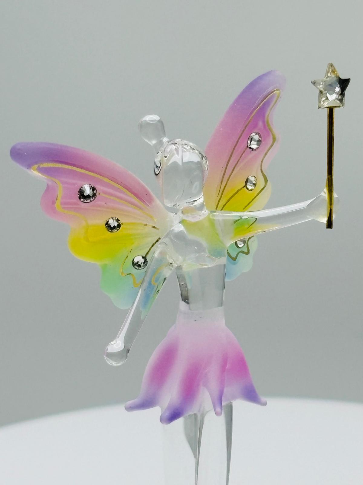 Follow Your Dreams Fairy Glass Figurine Handcrafted Inspirational Fantasy Decor
