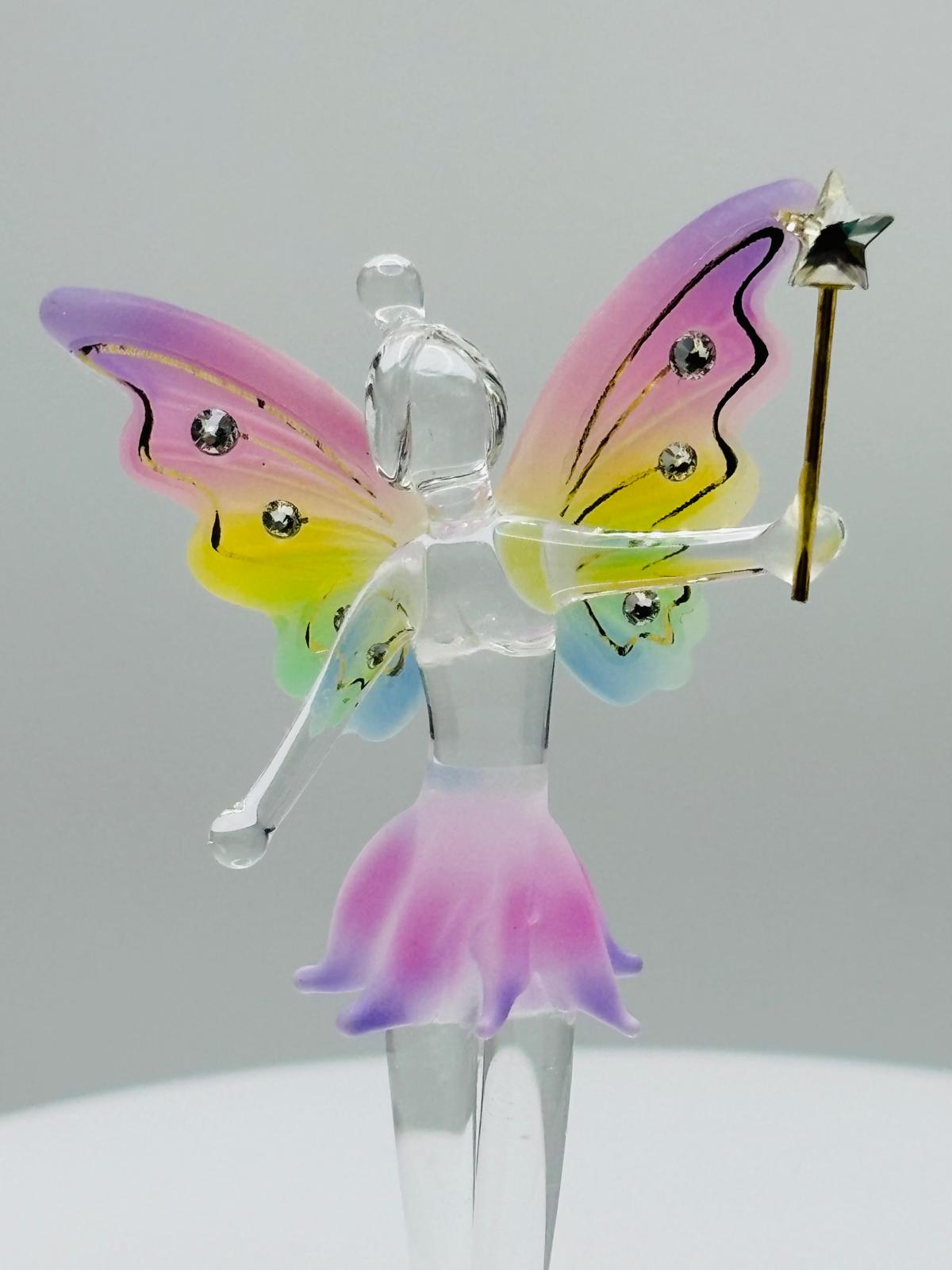 Follow Your Dreams Fairy Glass Figurine Handcrafted Inspirational Fantasy Decor