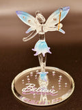 Fairy “Believe” Glass Figurine | Crystal Wing Fairy Fantasy Décor Gift