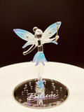 Fairy “Believe” Glass Figurine | Crystal Wing Fairy Fantasy Décor Gift