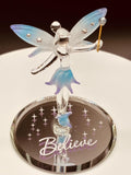 Fairy “Believe” Glass Figurine | Crystal Wing Fairy Fantasy Décor Gift