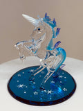 Starlight Unicorn Figurine Handcrafted Glass Fantasy Decor Magical Fairy Tale Gift