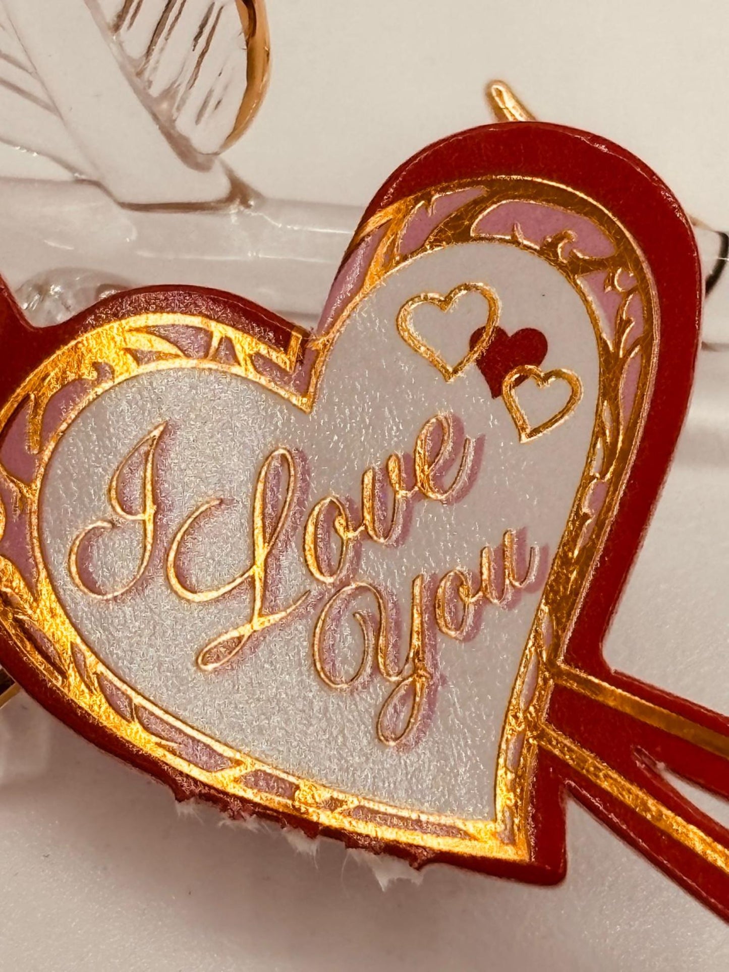 “I Love You” Red Rose Figurine | Glass Flower Romantic Gift Décor