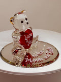 To the Moon and Back Bear Figurine | Handcrafted Glass Love Bear with Heart