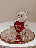 To the Moon and Back Bear Figurine | Handcrafted Glass Love Bear with Heart