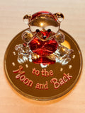 To the Moon and Back Bear Figurine | Handcrafted Glass Love Bear with Heart