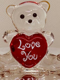 To the Moon and Back Bear Figurine | Handcrafted Glass Love Bear with Heart
