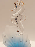 Sea Horse on Blue Coral Figurine | Coastal Ocean Display Décor