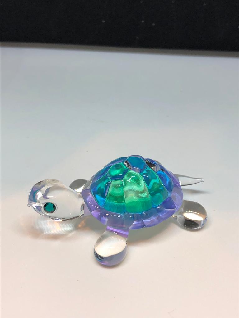 Blue Turtle Figurine, Handcrafted Glass Turtle, Christmas Gift, Ocean Theme, Gift for Her/Him, Mom, Wife, Home Decoration