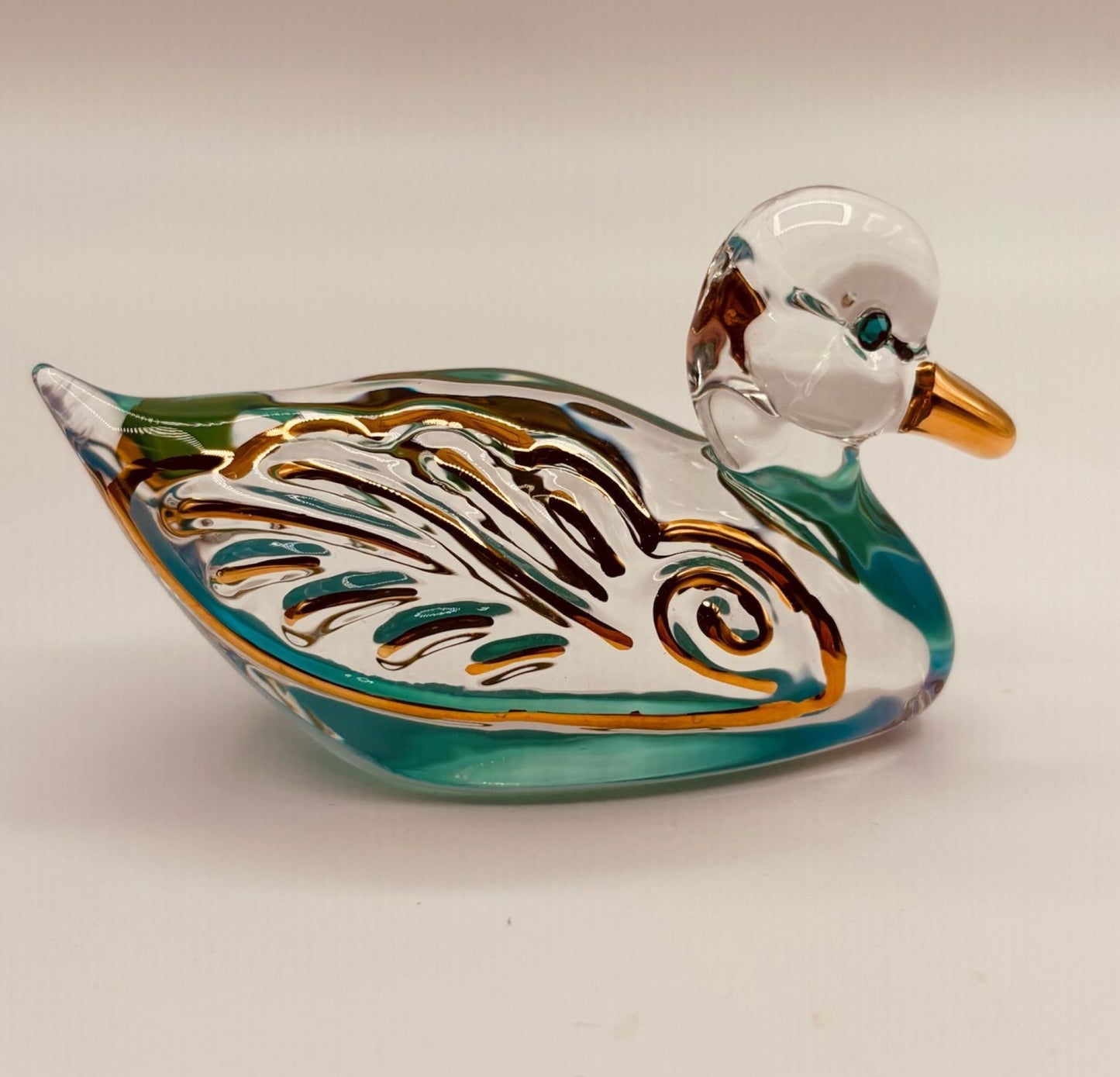 Classy Duck Glass Figurine | Colorful Collectible Animal Decor & Gift