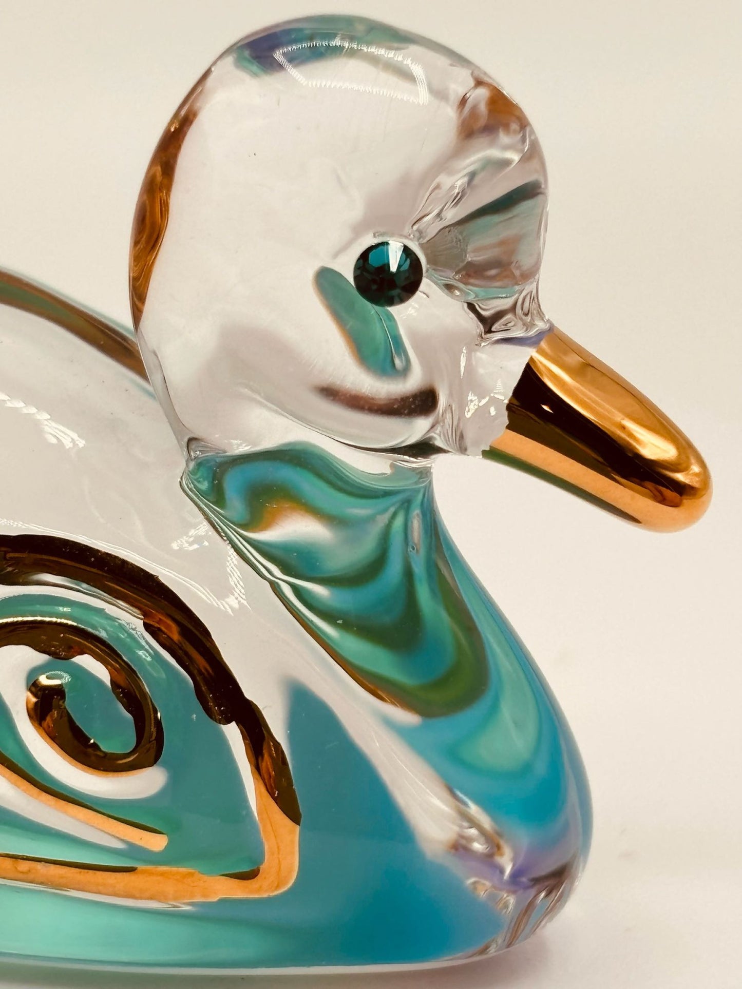 Classy Duck Glass Figurine | Colorful Collectible Animal Decor & Gift