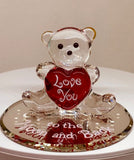 To the Moon and Back Bear Figurine | Handcrafted Glass Love Bear with Heart
