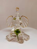 Lucky the Elephant Figurine with Clover Handcrafted Glass Gift