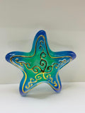 Glass Starfish Figurine with 22K Gold | Ocean Theme Decor | Coastal Beach Gift