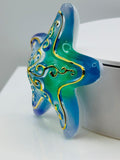 Glass Starfish Figurine with 22K Gold | Ocean Theme Decor | Coastal Beach Gift