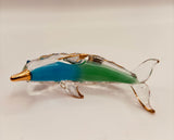 Paradise Dolphin Glass Figurine Handcrafted Ocean Theme Decor