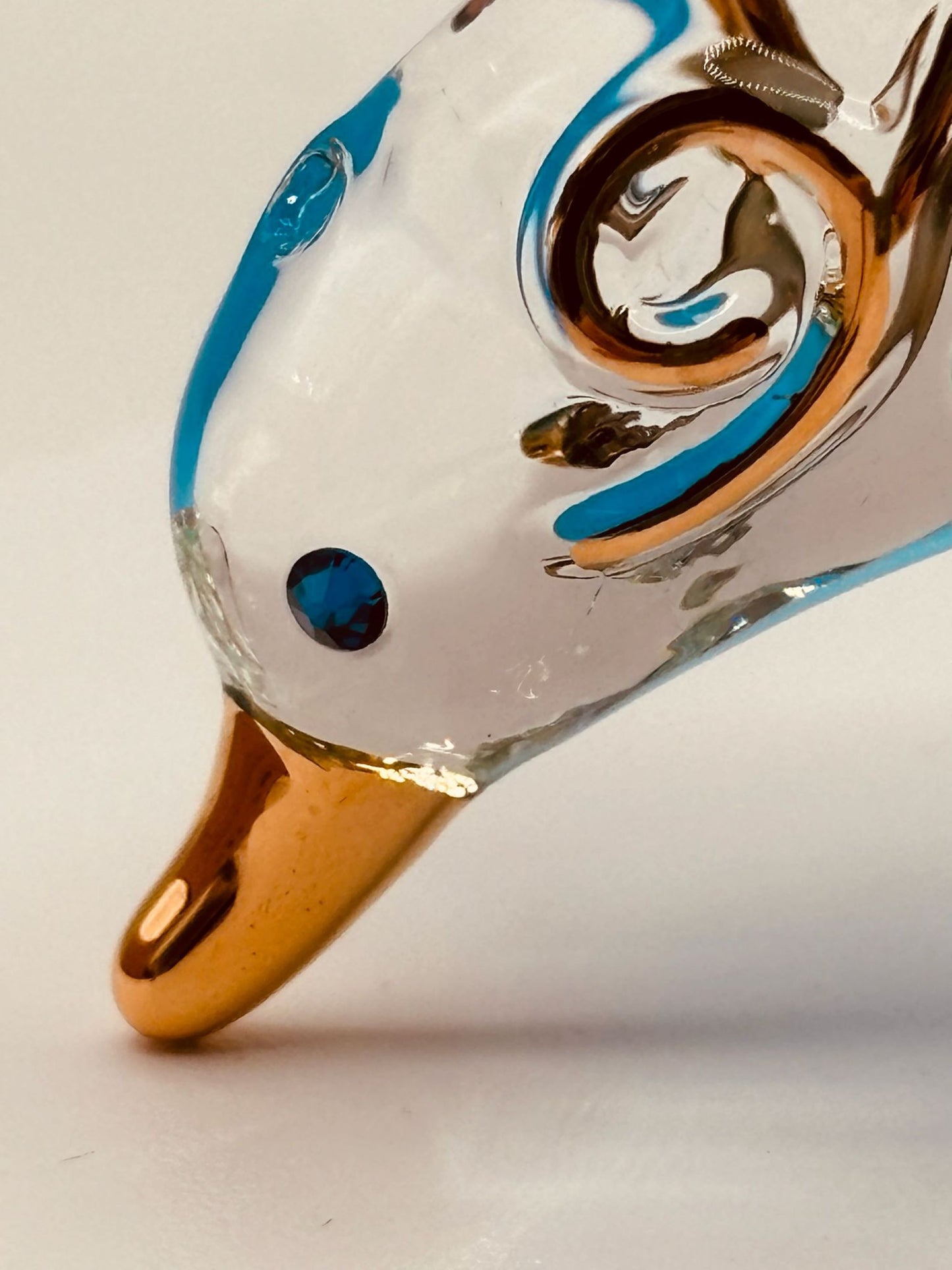 Paradise Dolphin Glass Figurine Handcrafted Ocean Theme Decor
