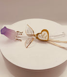 Lavender Glass Rose with “I Love You” Message Handcrafted Gift