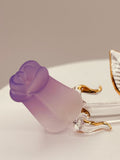 Lavender Glass Rose with “I Love You” Message Handcrafted Gift