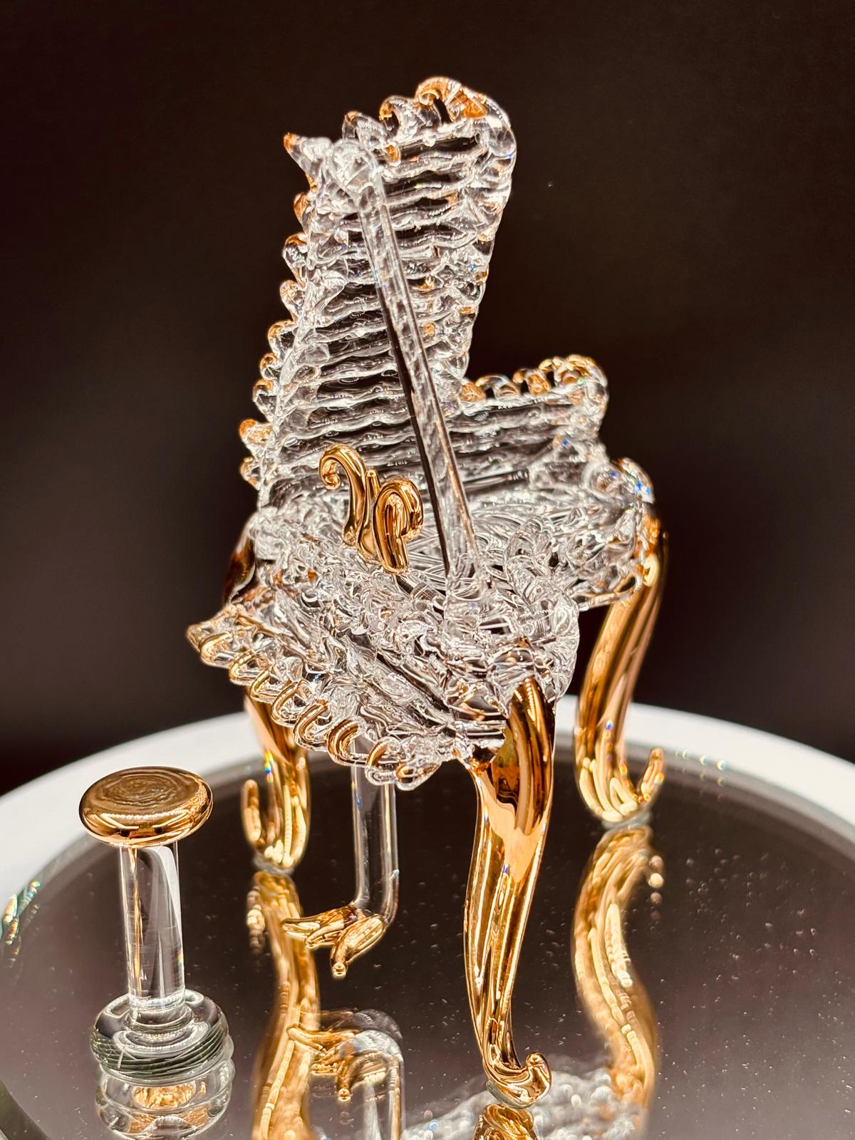 Glass Piano Figurine | Music Collectible Display Home Décor