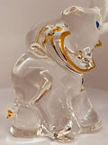 Handcrafted Glass Elephant with Gold and Crystal Accents