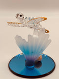 Sea Turtle with Blue Coral Glass Figurine | Handcrafted Ocean Decor for Coastal Homes