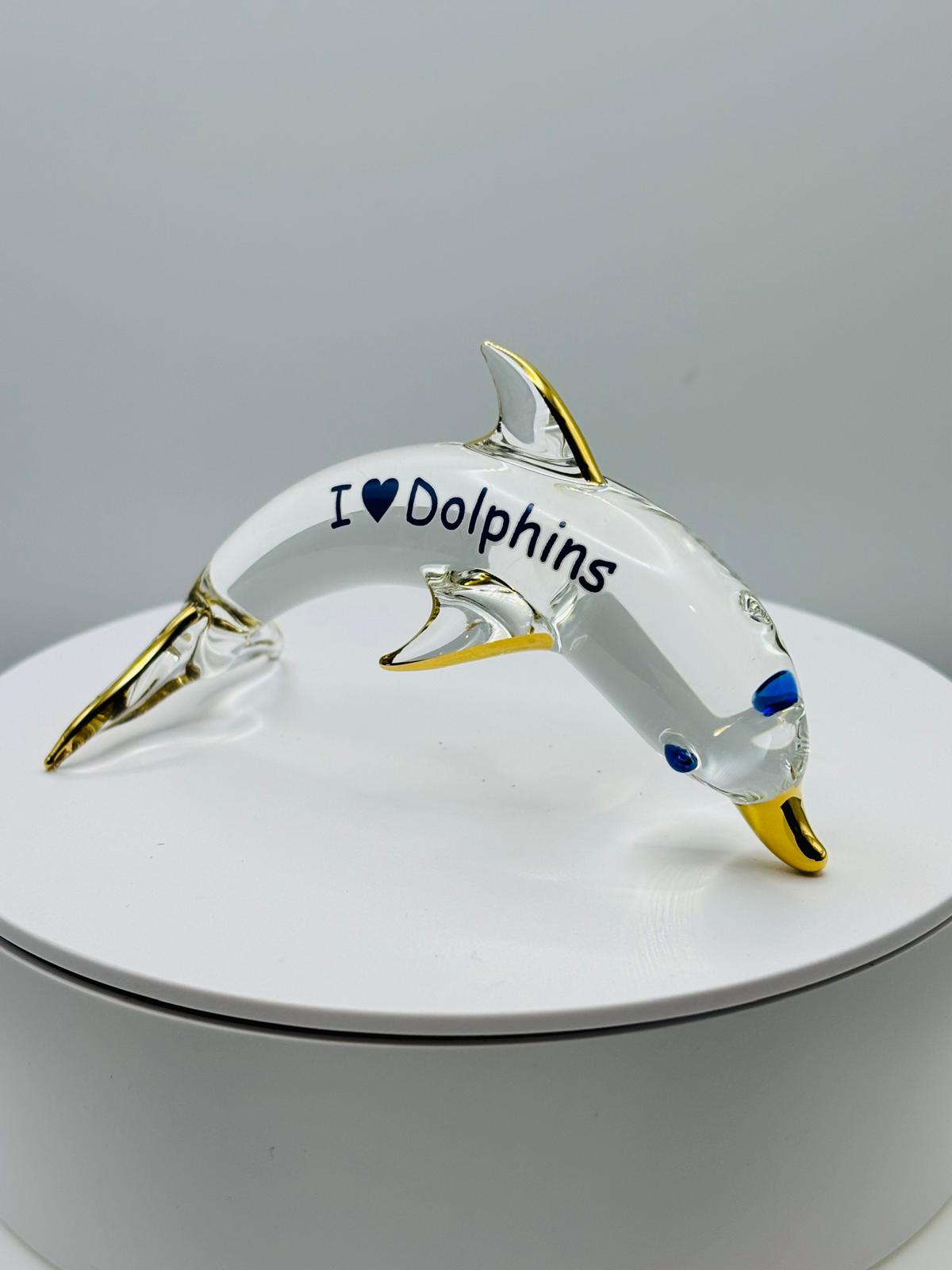 Glass Dolphin Figurine Handcrafted Dolphin Lover Gift, Ocean Animal Decor
