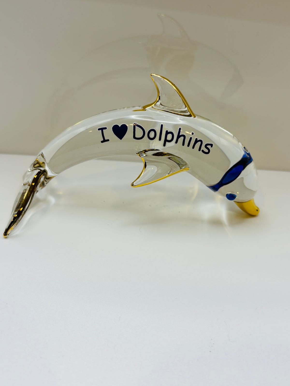 Glass Dolphin Figurine Handcrafted Dolphin Lover Gift, Ocean Animal Decor