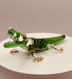Big Snapper Gator Figurine | Glass Alligator Collectible Décor