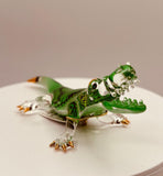Big Snapper Gator Figurine | Glass Alligator Collectible Décor