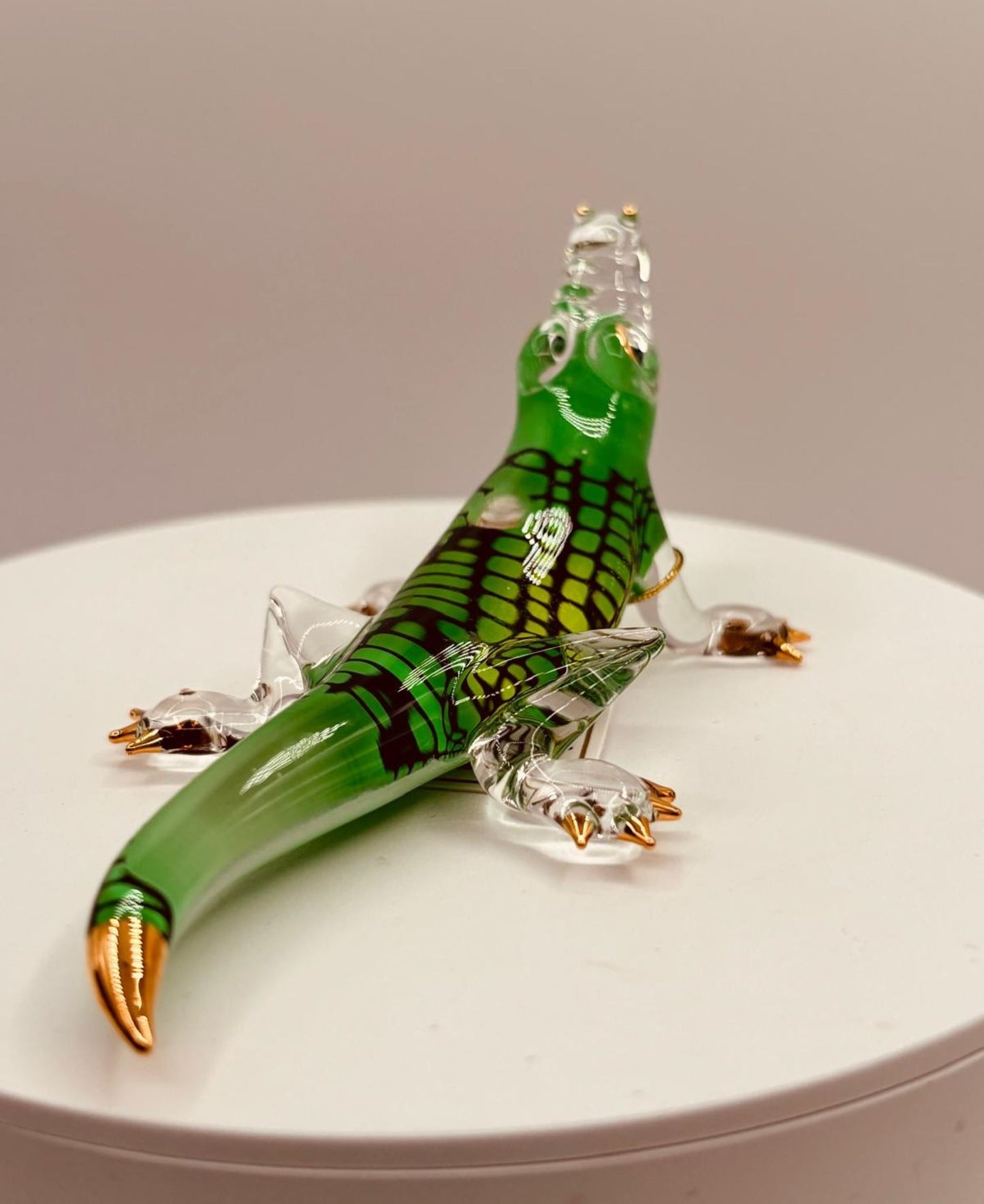 Big Snapper Gator Figurine | Glass Alligator Collectible Décor