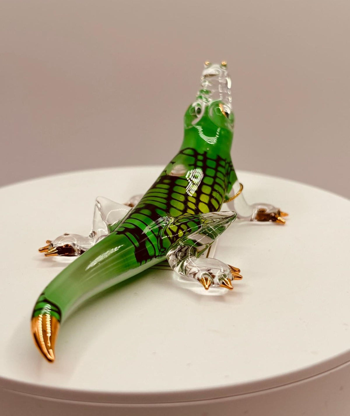 Glass Alligator Figurine, Handcrafted Alligator, Reptile Decor, Alligator Lover Gift