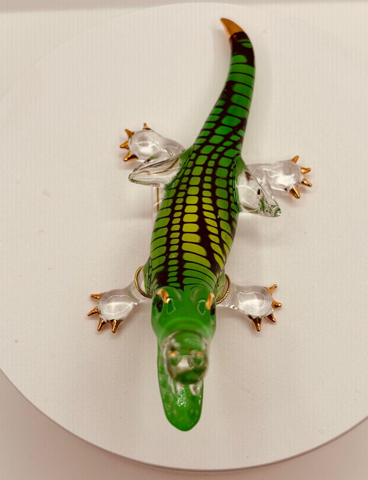 Glass Alligator Figurine, Handcrafted Alligator, Reptile Decor, Alligator Lover Gift