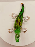 Big Snapper Gator Figurine | Glass Alligator Collectible Décor