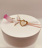 Pink Rose “I Love You” Figurine | Glass Flower Gift Display Décor