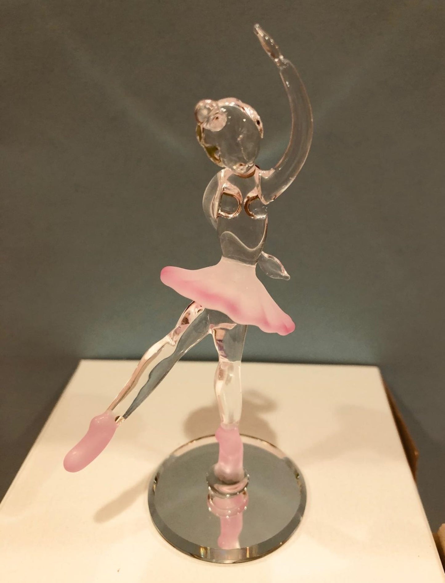 Handcrafted Glass Ballerina Figurine with Crystals Ballet Gift