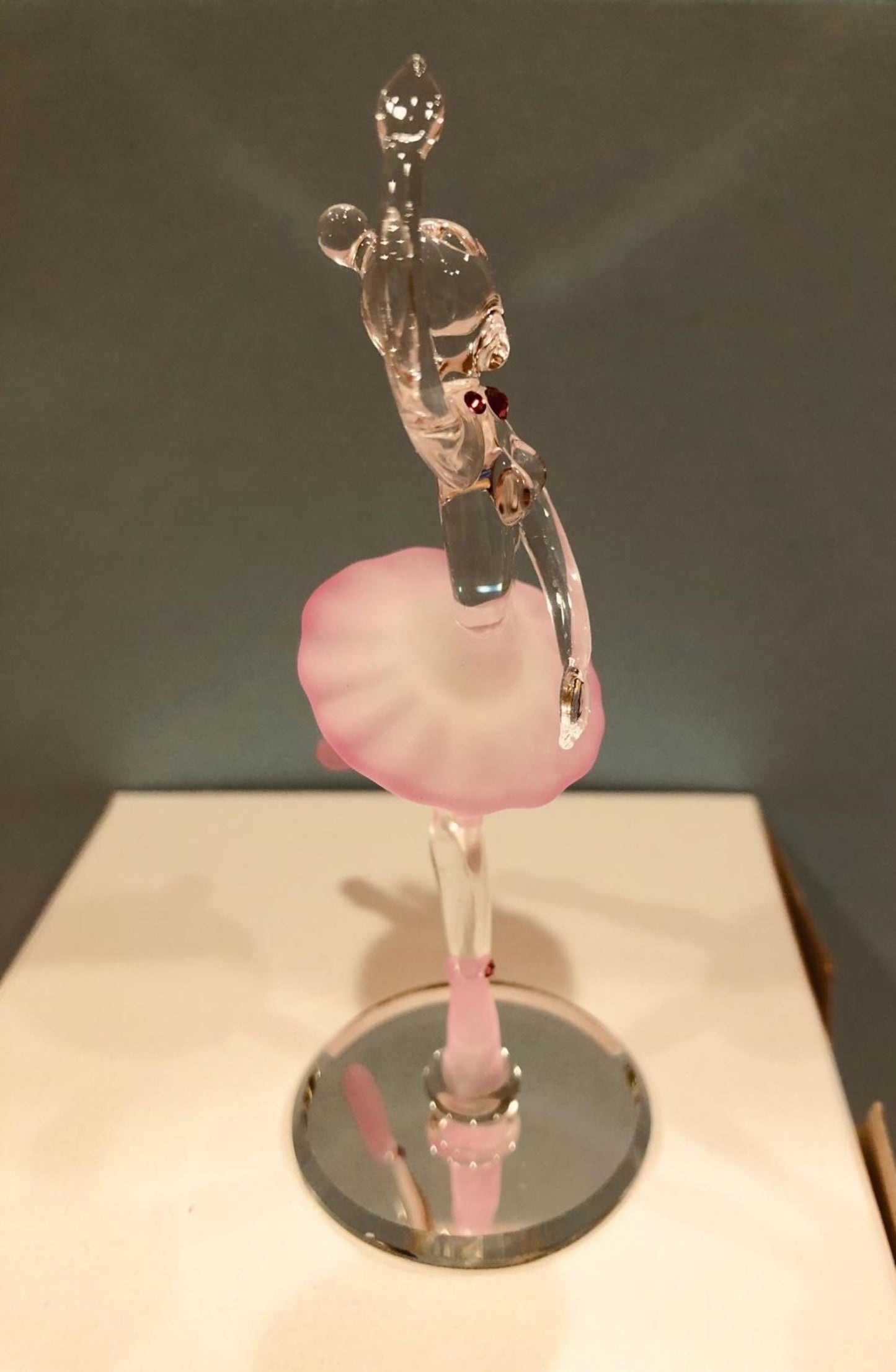 Handcrafted Glass Ballerina Figurine with Crystals Ballet Gift
