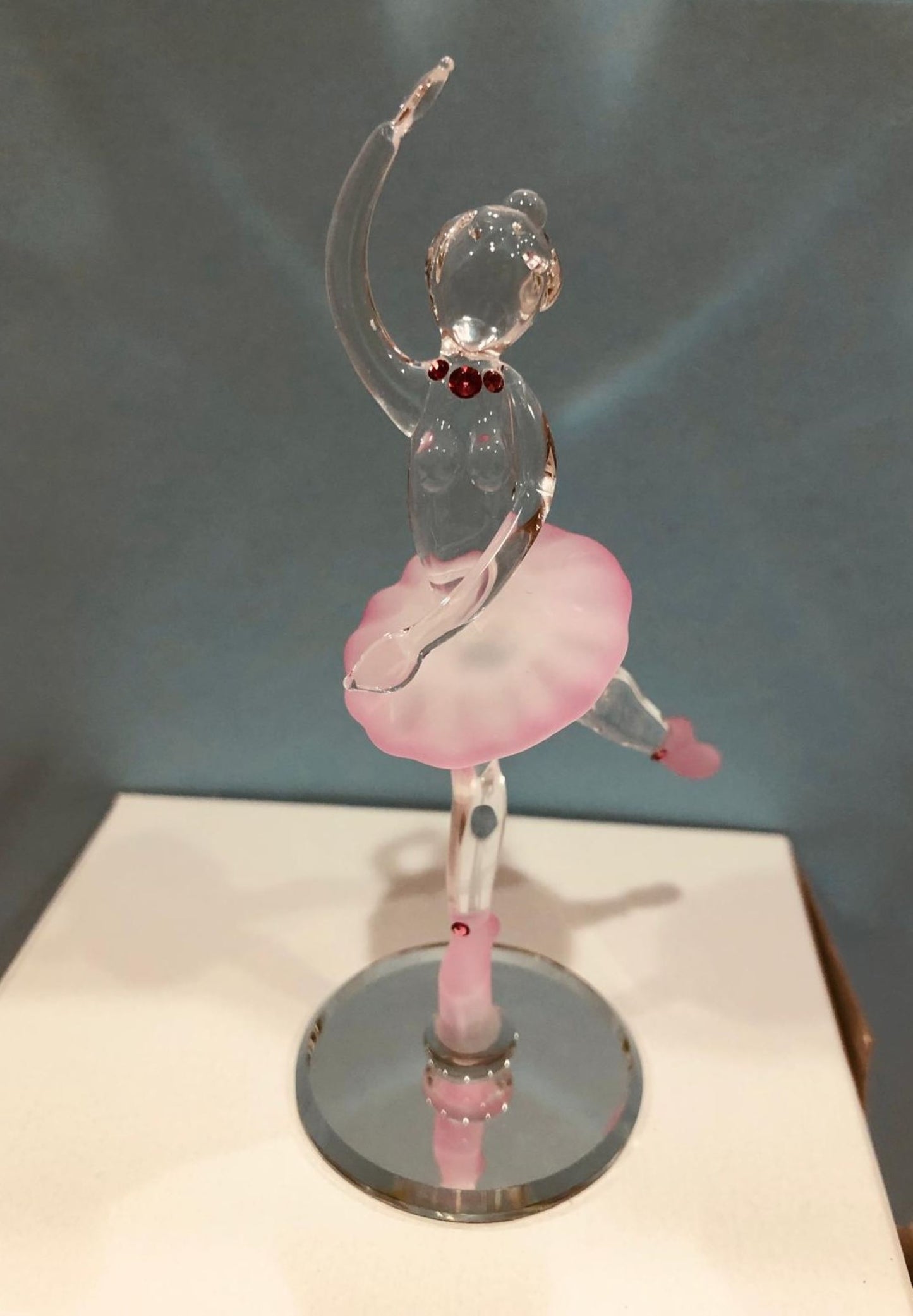 Handcrafted Glass Ballerina Figurine with Crystals Ballet Gift