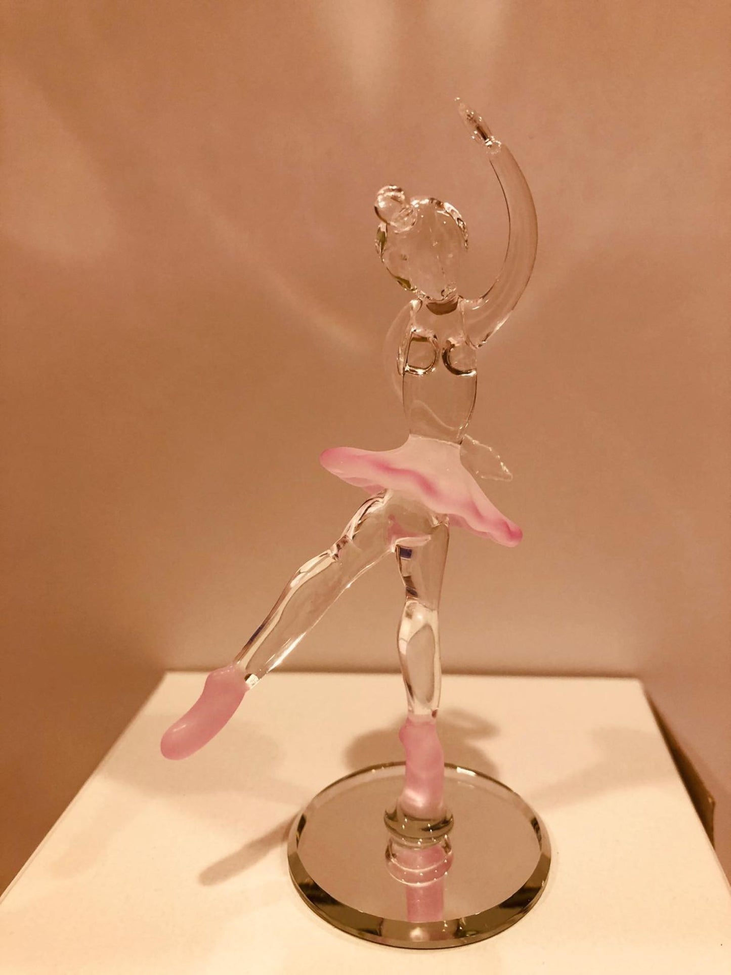 Handcrafted Glass Ballerina Figurine with Crystals Ballet Gift