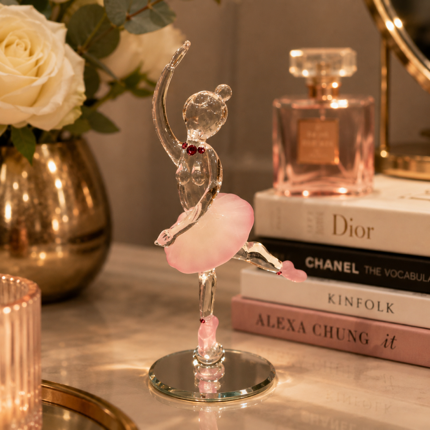 Ballerina Figurine Gift Ballet Dancer Glass Decor Girl Dance Gift