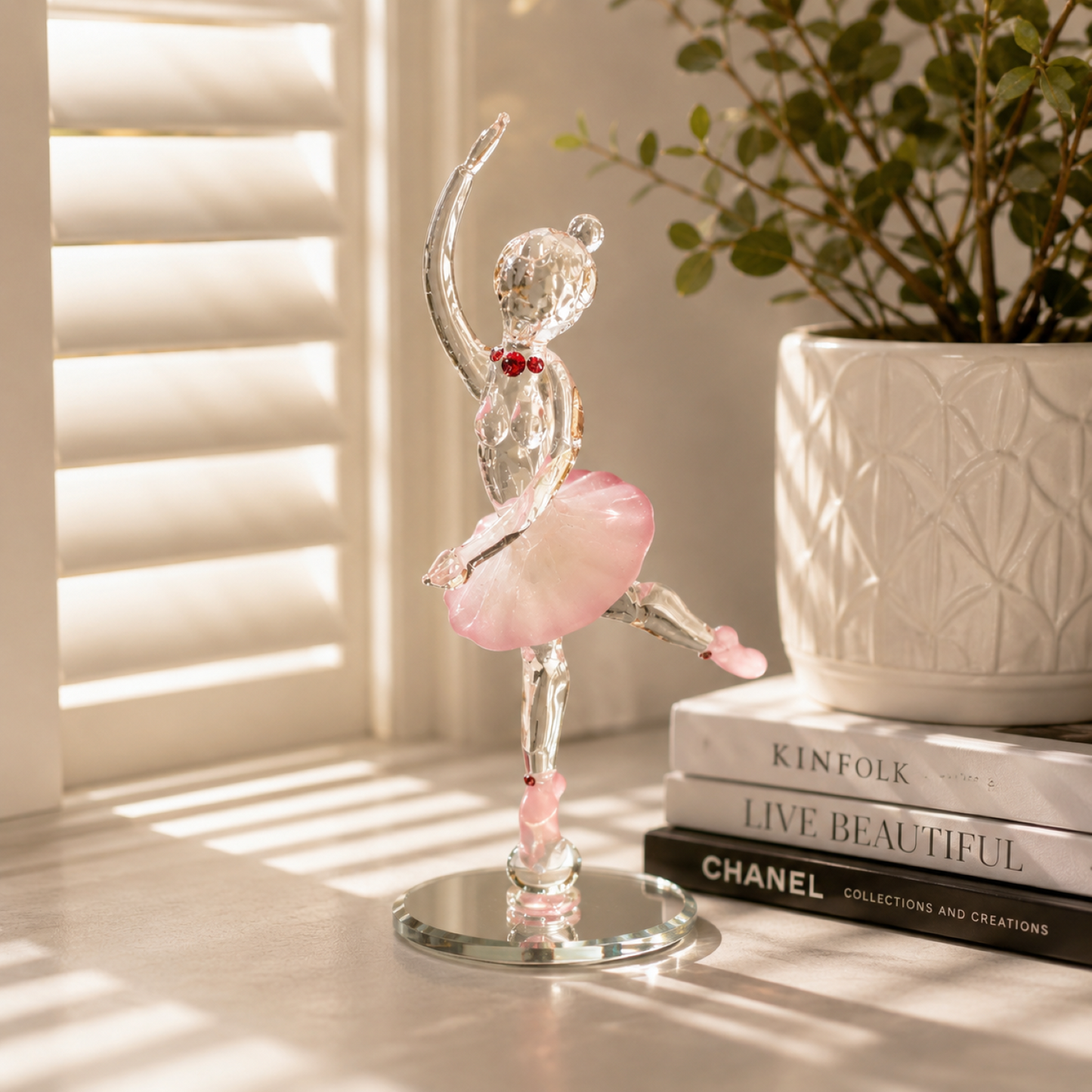 Ballerina Figurine Gift Ballet Dancer Glass Decor Girl Dance Gift