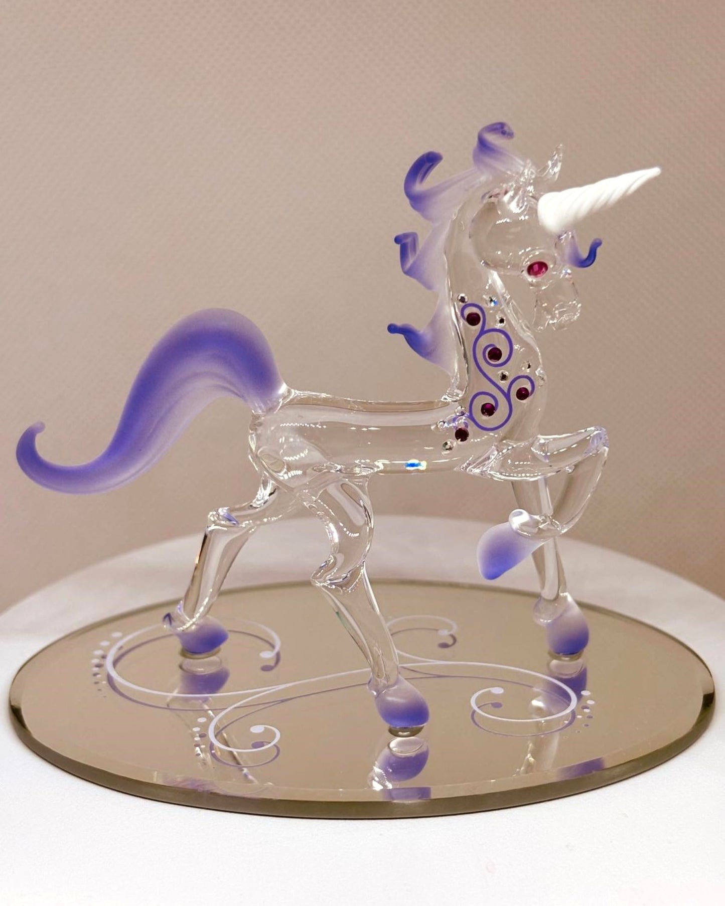 Fairy Tale Unicorn Glass Figurine Fantasy Unicorn Home Decor