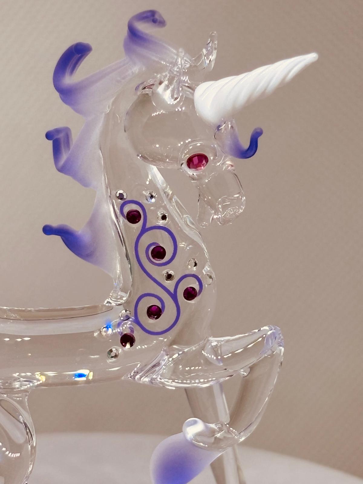 Fairy Tale Unicorn Glass Figurine Fantasy Unicorn Home Decor