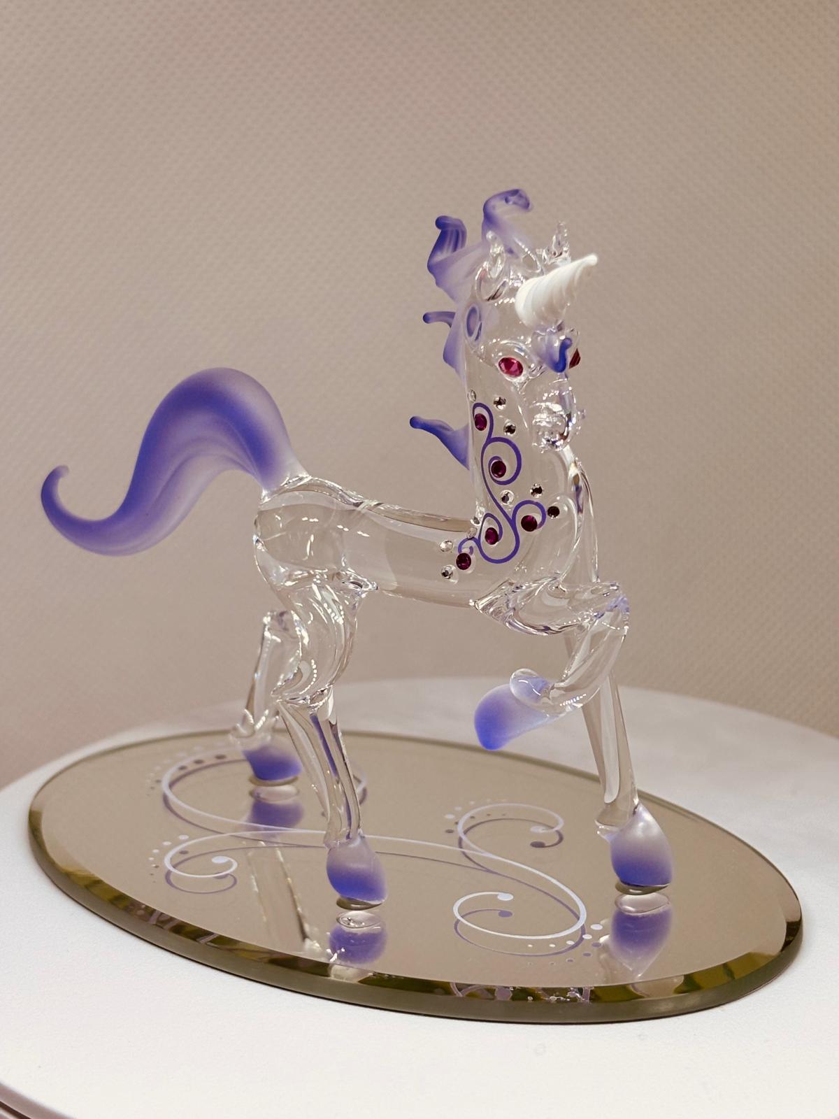 Fairy Tale Unicorn Glass Figurine Fantasy Unicorn Home Decor