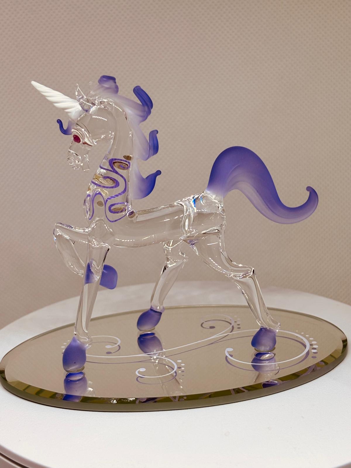 Fairy Tale Unicorn Glass Figurine Fantasy Unicorn Home Decor