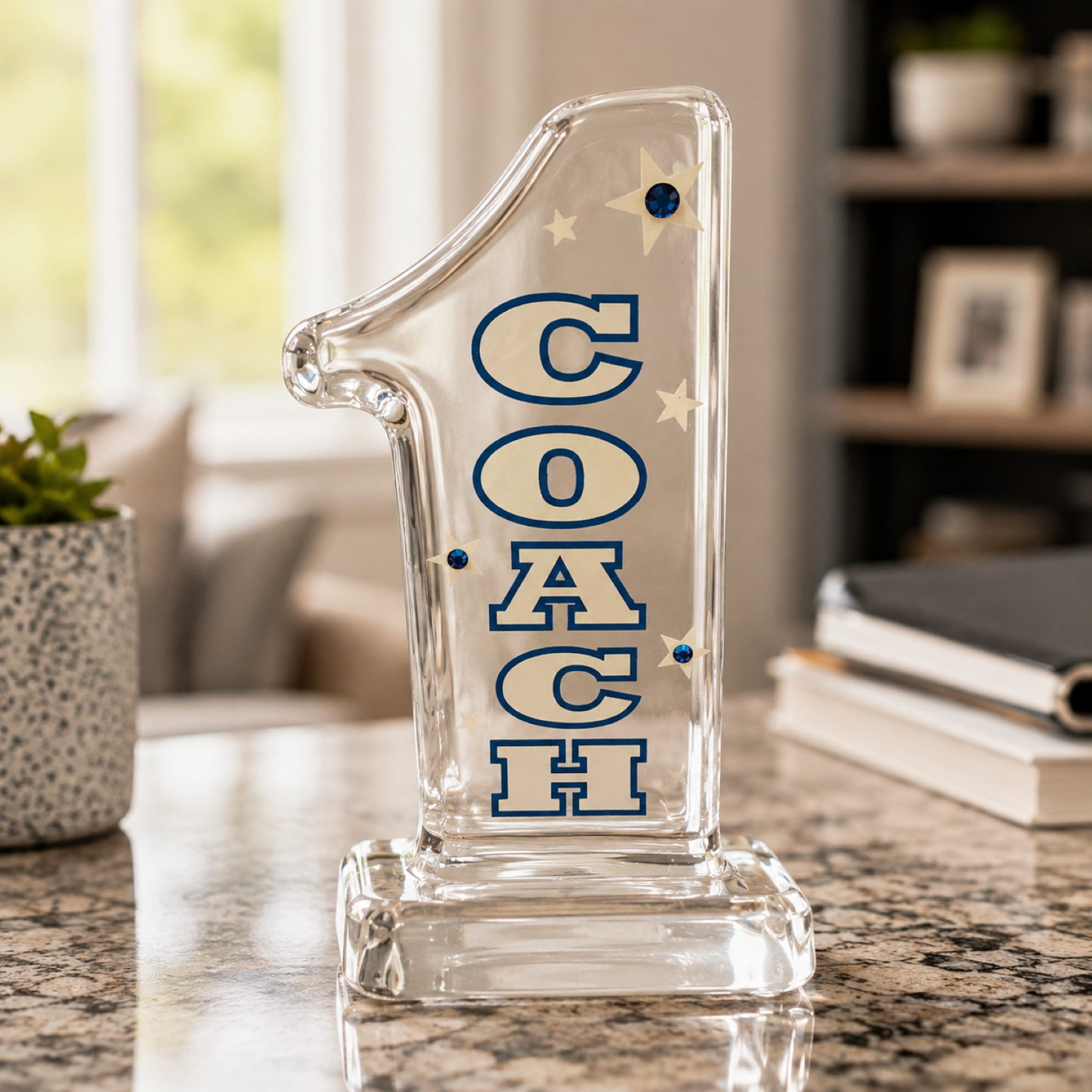 Coach Gift Glass Pen Figurine Sports Coach Desk Organizer Coach Appreciation Gift