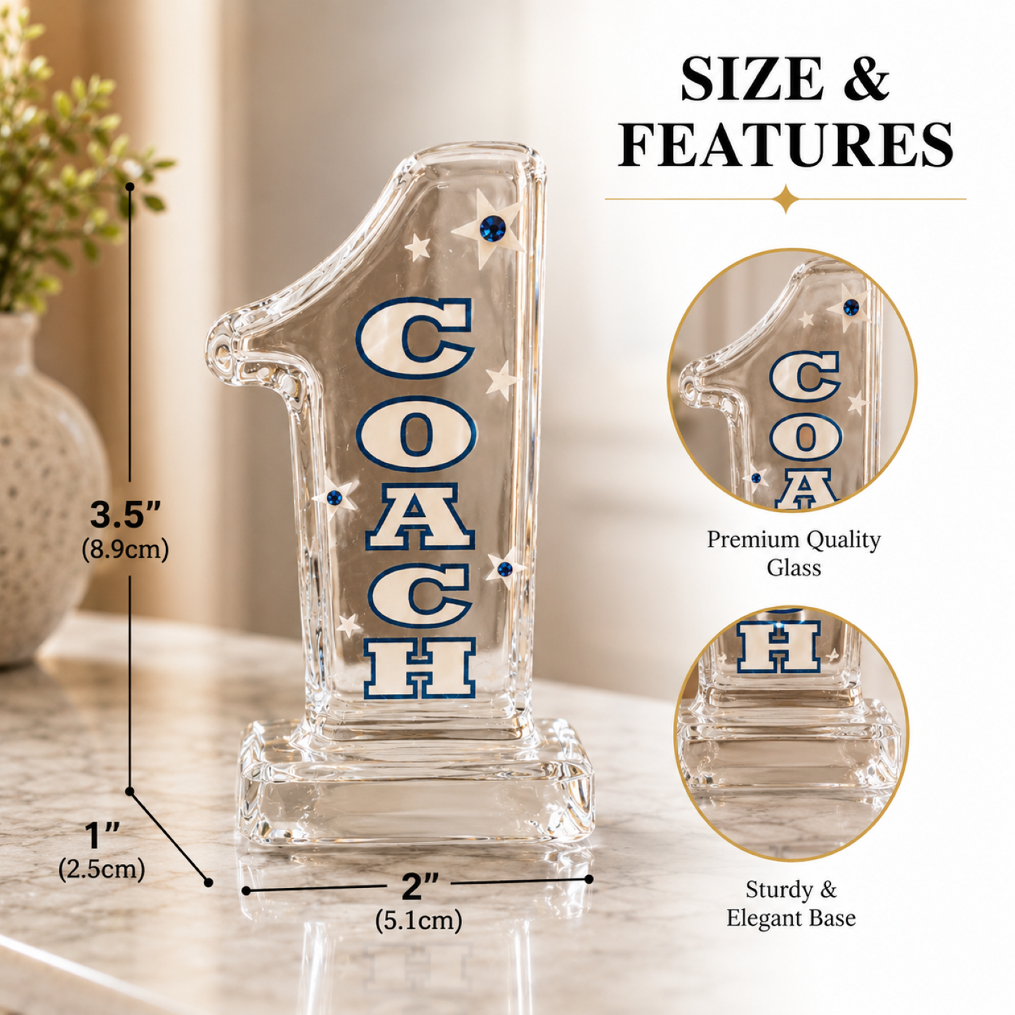 Coach Gift Glass Pen Figurine Sports Coach Desk Organizer Coach Appreciation Gift