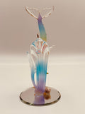 Mermaid and Turtle Glass Figurine | Handcrafted Ocean Decor with Sea Grass